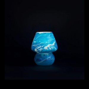 Ocean Handmade Lamp in painted glass h. 17 cm.