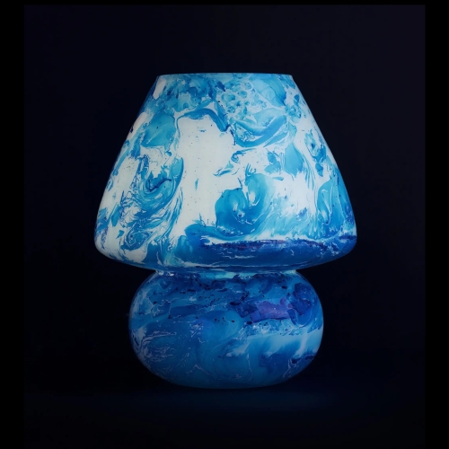Ocean Handmade Lamp in painted glass h. 32 cm.