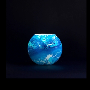 Ocean Handmade Lamp in painted glass h. 17 cm.