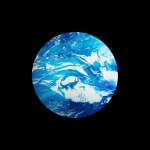 Lampada da tavolo in vetro dipinta Ocean h. 45 cm.