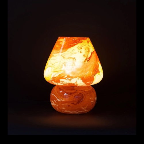 Lampada da tavolo in vetro dipinta Mars h. 23 cm.