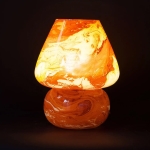 Lampada da tavolo in vetro dipinta Mars h. 32 cm.