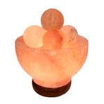 Lampada di Sale Rosa dell'Himalaya a braciere con sfere per massaggi
