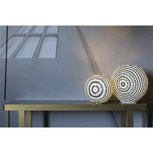 Lampada da tavolo in vetro mosaicata Yin & Yang h. 23 cm.