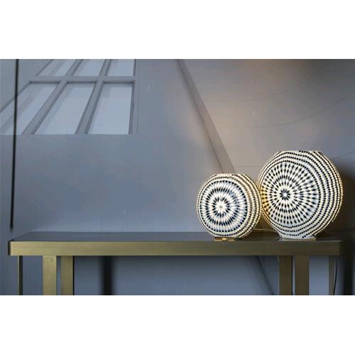 Lampada da tavolo in vetro mosaicata Yin & Yang h. 32 cm.