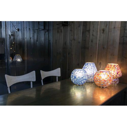 Lampada da tavolo in vetro mosaicata Boy & Girl h. 32 cm.