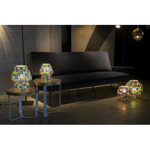 Flower Garden Handmade Lamp in mosaic glass h. 32 cm.