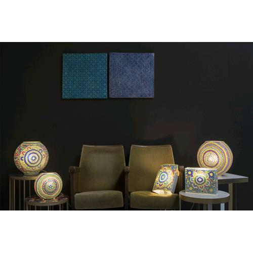 Wheel Mandala Handmade Lamp in mosaic glass h. 32 cm.