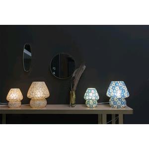 Yellow Daisy Handmade Lamp in mosaic glass h. 32 cm.