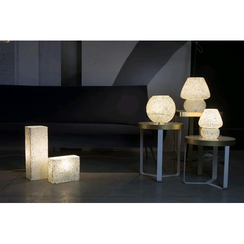 The White Bride Handmade Lamp in mosaic glass h. 32 cm.