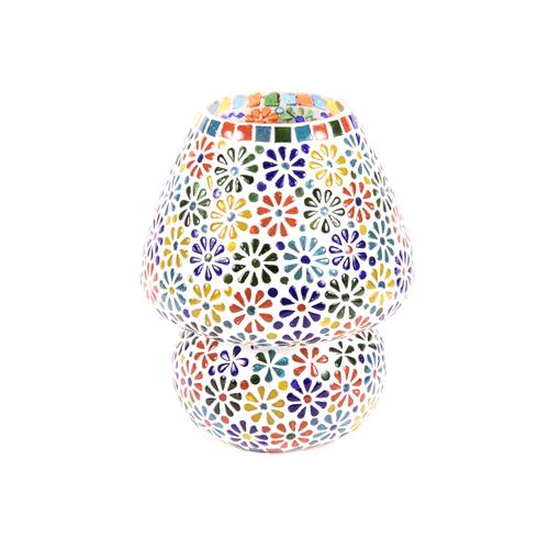 Flower Garden Handmade Lamp in mosaic glass h. 25 cm.