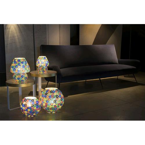 Flower Garden Handmade Lamp in mosaic glass h. 25 cm.