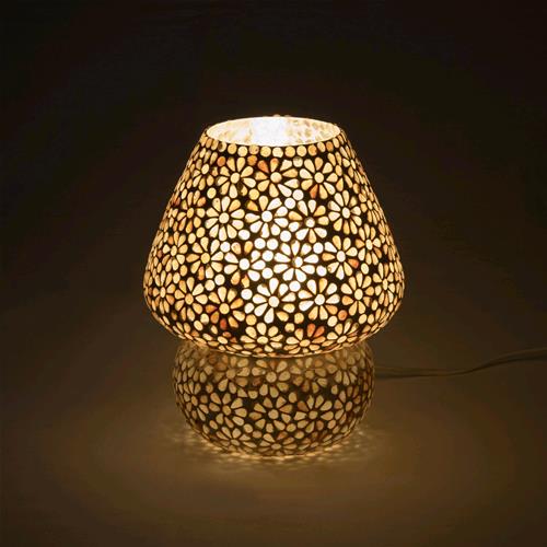 Lampada da tavolo in vetro mosaicata Yellow Daisy h. 23 cm.