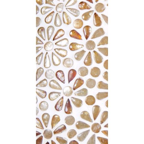 Lampada da tavolo in vetro mosaicata Yellow Daisy h. 23 cm.