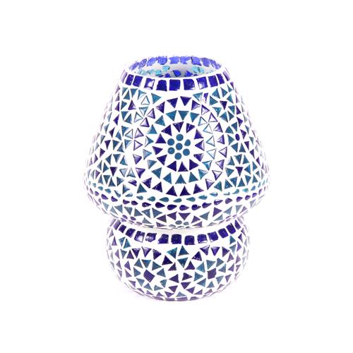 Lampada da tavolo in vetro mosaicata Blue sauna h. 23 cm.