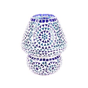Lampada da tavolo in vetro mosaicata Blue sauna h. 23 cm.