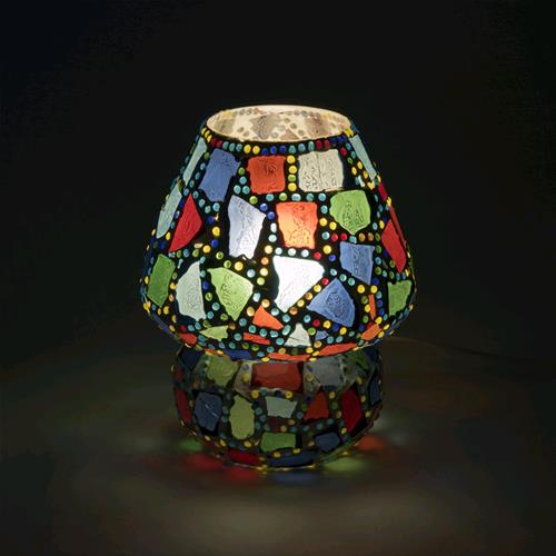 Lampada da tavolo in vetro mosaicata Harlequin h. 23 cm.
