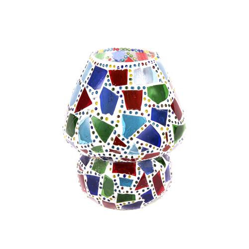 Lampada da tavolo in vetro mosaicata Harlequin h. 23 cm.