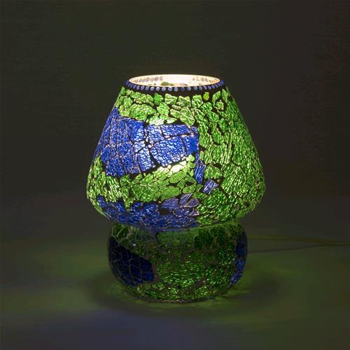 Lampada da tavolo in vetro mosaicata Green Bay h. 23 cm.