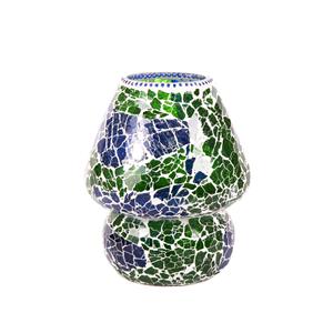 Lampada da tavolo in vetro mosaicata Green Bay h. 23 cm.