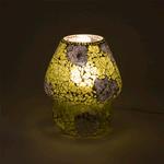 Lampada da tavolo in vetro mosaicata Yellow Craquelè h. 23 cm.