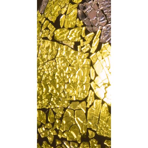 Lampada da tavolo in vetro mosaicata Yellow Craquelè h. 23 cm.