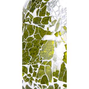 Lampada da tavolo in vetro mosaicata Yellow Craquelè h. 23 cm.