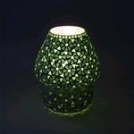 Lampada da tavolo in vetro mosaicata Green Daisy h. 23 cm.