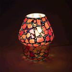 Lampada da tavolo in vetro mosaicata Red Harlequin h. 23 cm.