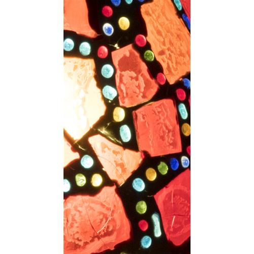 Lampada da tavolo in vetro mosaicata Red Harlequin h. 23 cm.