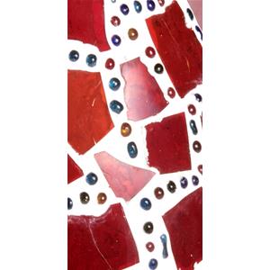 Lampada da tavolo in vetro mosaicata Red Harlequin h. 23 cm.