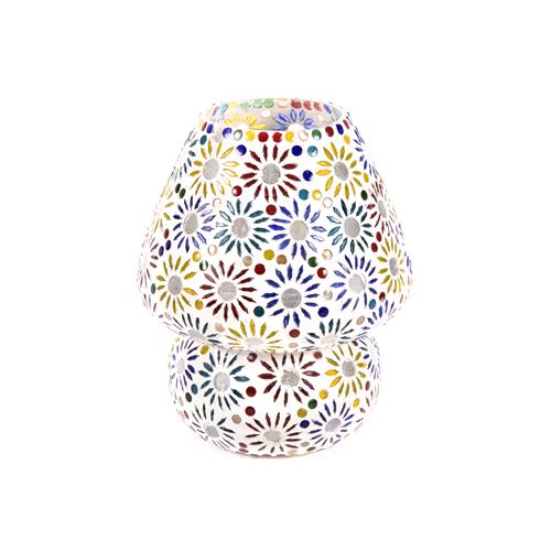 Lampada da tavolo in vetro mosaicata Mirror Daisy h. 23 cm.