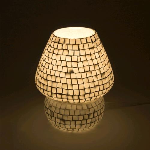 The White Bride Handmade Lamp in mosaic glass h. 17 cm.