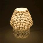 Lampada da tavolo in vetro mosaicata The White Bride h. 17 cm.