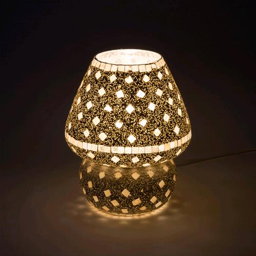 Gold Reflection Handmade Lamp in mosaic glass h. 25 cm.