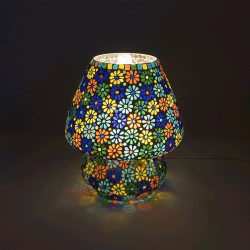 Flower Garden Handmade Lamp in mosaic glass h. 32 cm.