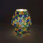 Lampada da tavolo in vetro mosaicata Flower Garden h. 32 cm.