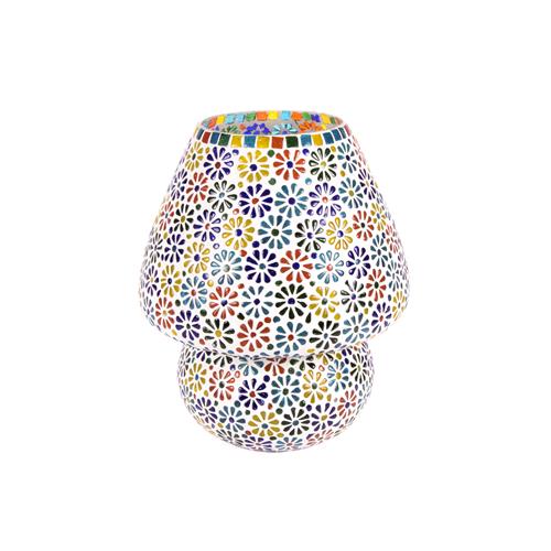 Flower Garden Handmade Lamp in mosaic glass h. 32 cm.