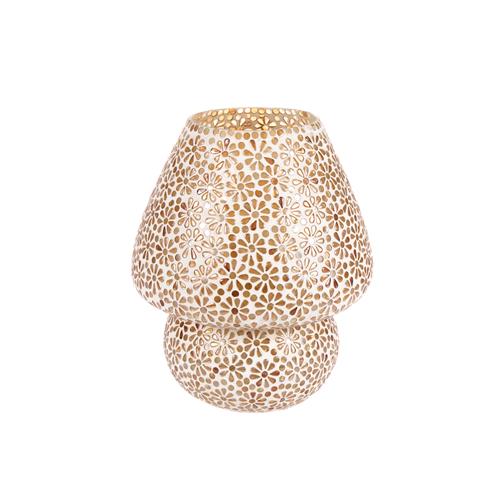 Yellow Daisy Handmade Lamp in mosaic glass h. 32 cm.