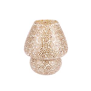 Yellow Daisy Handmade Lamp in mosaic glass h. 32 cm.