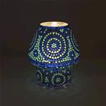 Lampada da tavolo in vetro mosaicata Blue Sauna h. 32 cm.