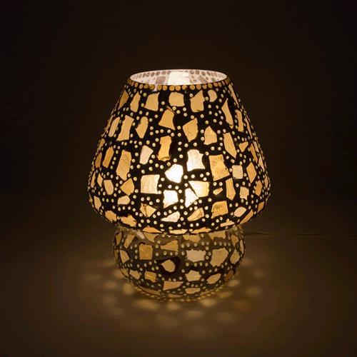 Lampada da tavolo in vetro mosaicata Colors of life h. 32 cm.