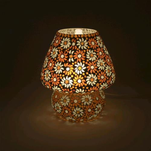 Orange Blossom Handmade Lamp in mosaic glass h. 32 cm.