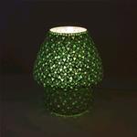 Lampada da tavolo in vetro mosaicata Green Daisy h. 32 cm.