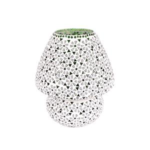 Green Daisy Handmade Lamp in mosaic glass h. 32 cm.