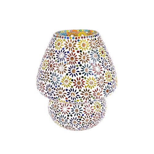 Mirror Daisy Handmade Lamp in mosaic glass h. 32 cm.