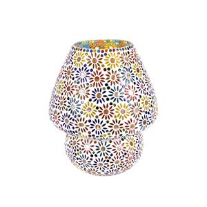 Mirror Daisy Handmade Lamp in mosaic glass h. 32 cm.