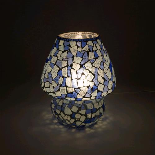 Lampada da tavolo in vetro mosaicata Boy & Girl h. 32 cm.