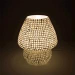 Lampada da tavolo in vetro mosaicata The White Bride h. 32 cm.