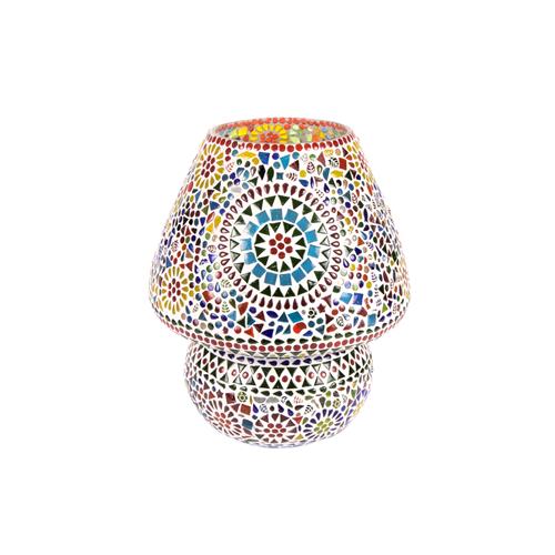 Lampada da tavolo in vetro mosaicata Rainbow h. 32 cm.
